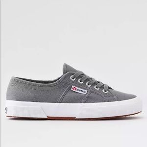 Superga Gray Canvas Low-Top Sneakers